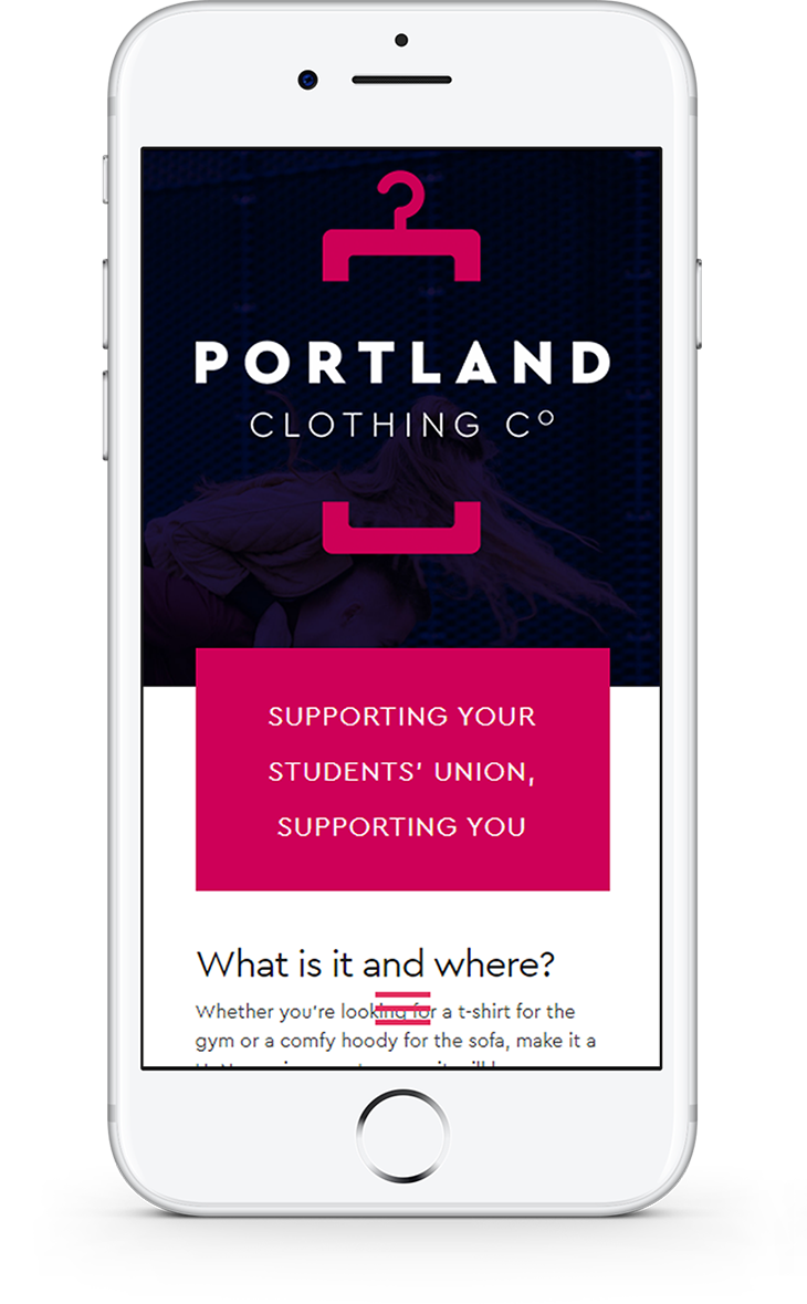 Portland Clothing mobile site